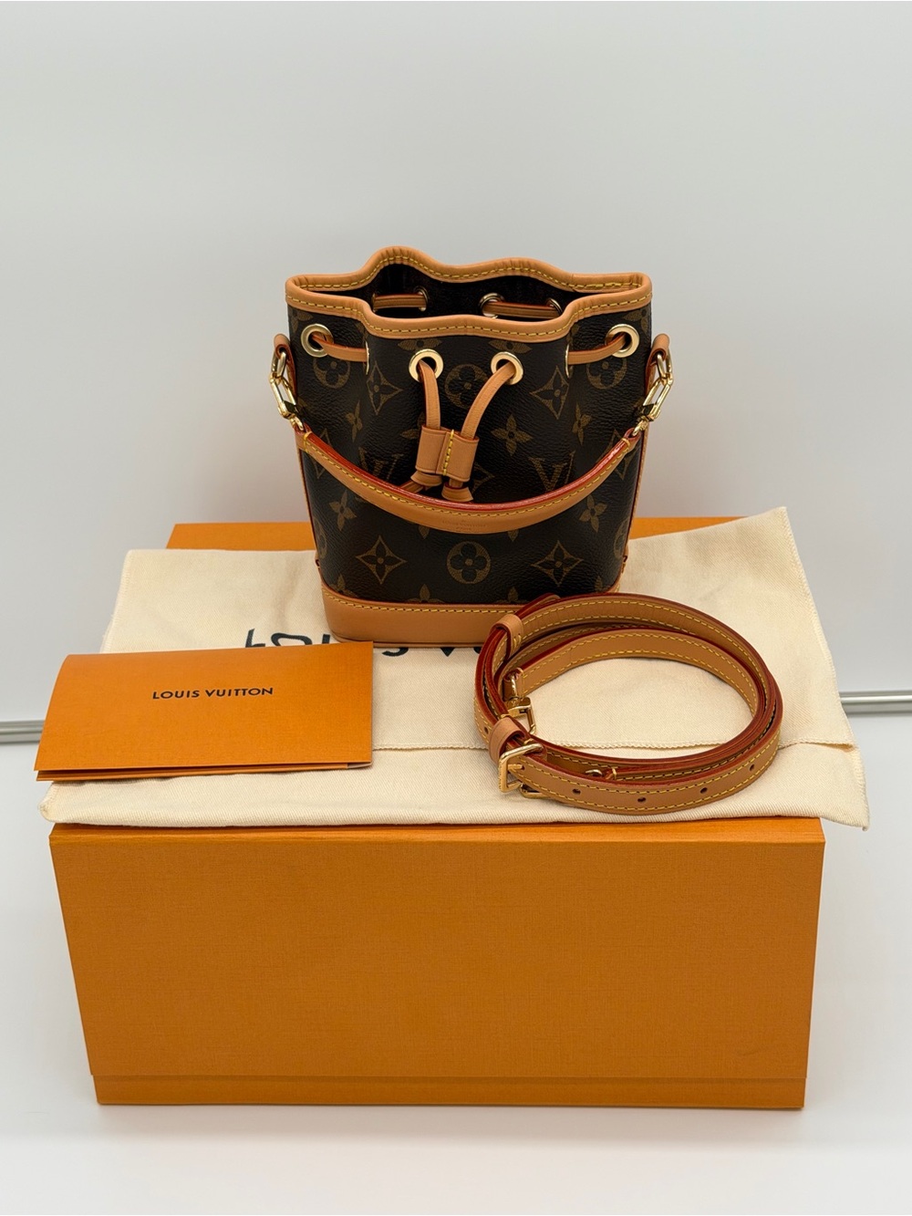 🆕 Louis Vuitton Monogram Nano Noé Bucket Bag MICROCHIP